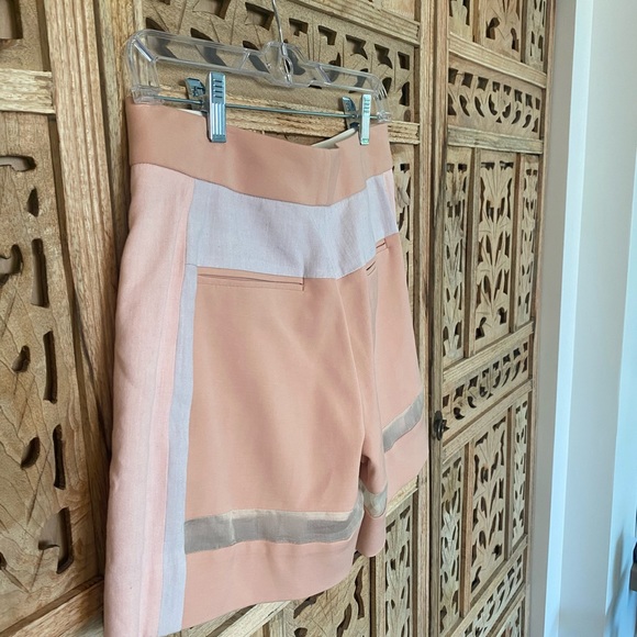 Color block Rebecca Taylor Shorts.  Exposed silver zipper detail - Picture 4 of 9